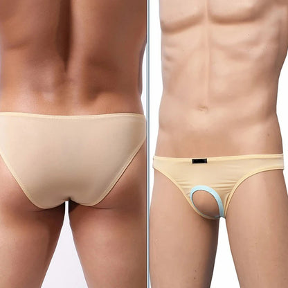 galleryman.com - Men Hollow Bulge Panties Briefs Underwear Beige