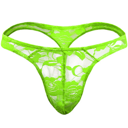 Men Lace Sheer Thongs Panties Underwear