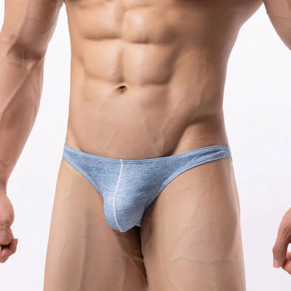 galleryman.com - Men's Briefs Jean Fabric Underwear Light Blue