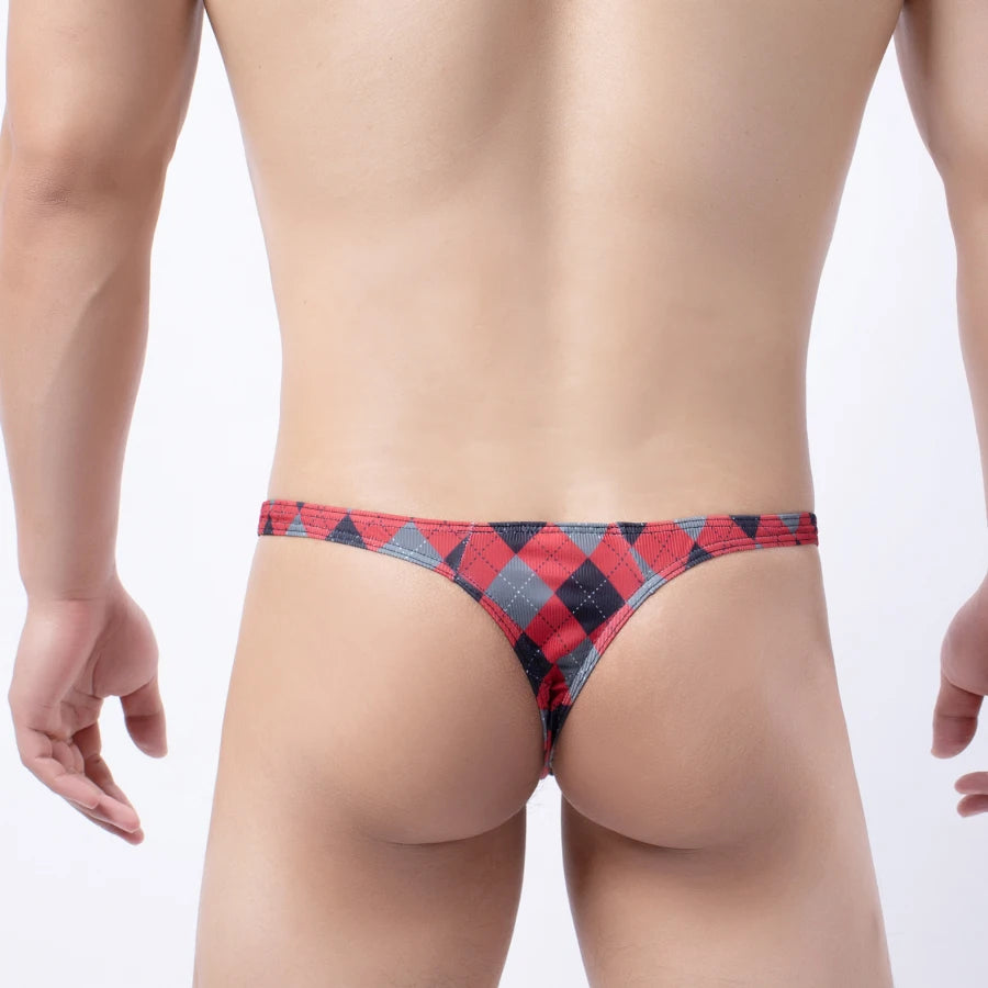 galleryman.com - Men's Thong Ice Silk U Bulge Pouch Underwear Red
