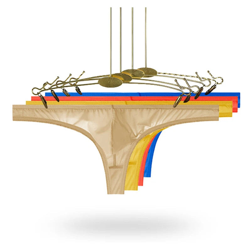 Men’s High Quality Ice Silk Thongs Underwear with U Convex Pouch