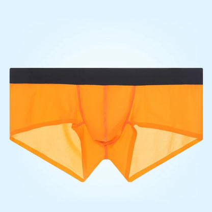 Men Ultra Thin Boxer Briefs Ice Silk U Bulge Pouch Underwear