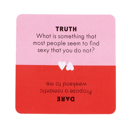 Truth Or Dare Cards Game for Couple Lovers Mini Small Size 51 PCS Box