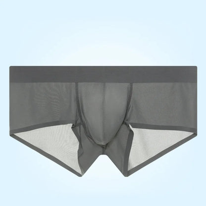 Men Ultra Thin Boxer Briefs Ice Silk U Bulge Pouch Underwear