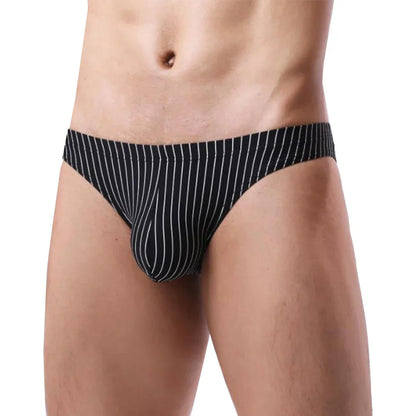 galleryman.com - Men Elegant Stripe Pattern Briefs Underwear Black
