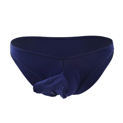 galleryman.com - Men Elephant Nose Briefs Ice Silk Translucent Underwear Navy