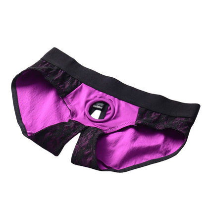 galleryman.com - Men Sexy Lace Panties Backless With Open Front Hole Purple