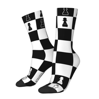 Men's Chess Printed Funny Socks Retro Style