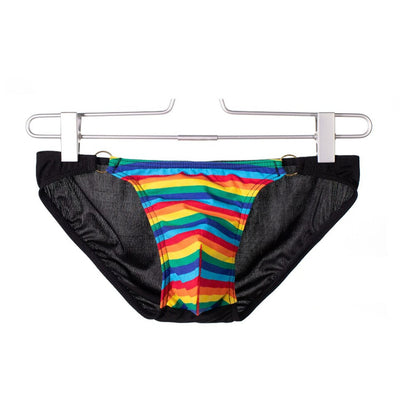 Men Rainbow Stripe Briefs Underwear