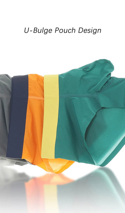Men Ultra Thin Boxer Briefs Ice Silk U Bulge Pouch Underwear