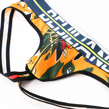 Men Sexy Jockstraps Printed Underwear