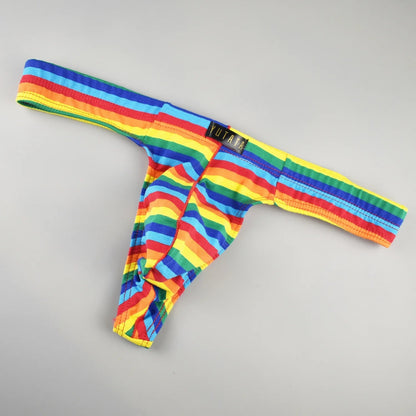 gallaryman.com - Men's Sexy Thong Striped Rainbow Underwear