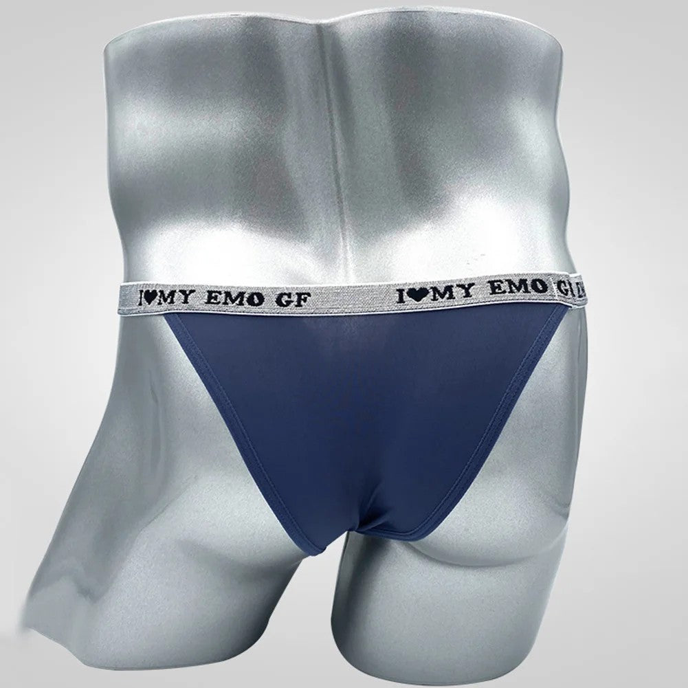 galleryman.com - Men's Briefs G-String Underwear with Banana Ring Hole Blue