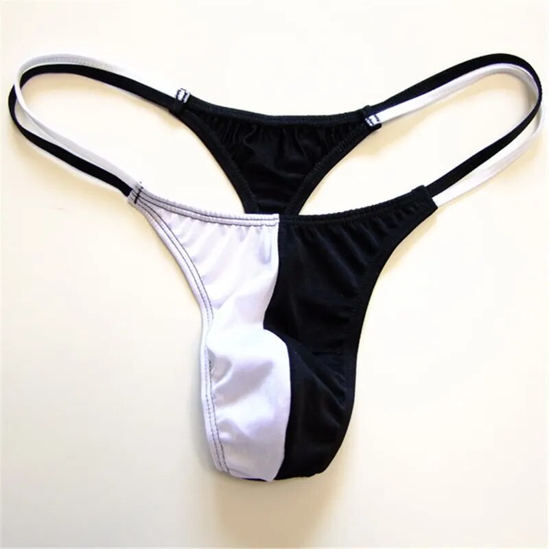 galleryman.com - Hot Thong Double G-String for Men Black White