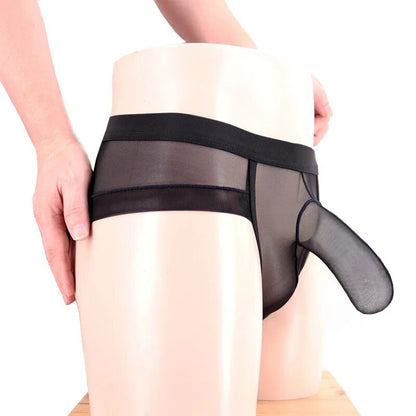 galleryman.com - Men Briefs Elephant Nose Mesh Translucent Underwear Black