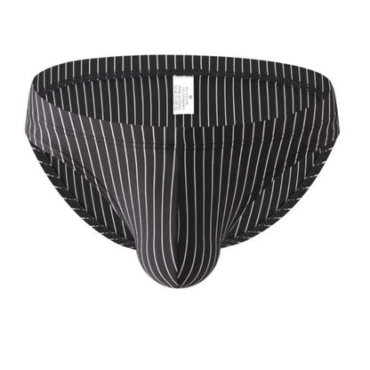 galleryman.com - Men Elegant Stripe Pattern Briefs Underwear Dark Gray