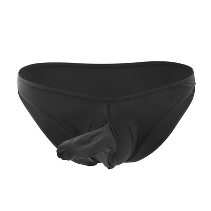 galleryman.com - Men Elephant Nose Briefs Ice Silk Translucent Underwear Black