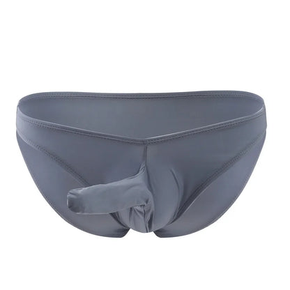 galleryman.com - Men Elephant Nose Briefs Ice Silk Translucent Underwear Gray