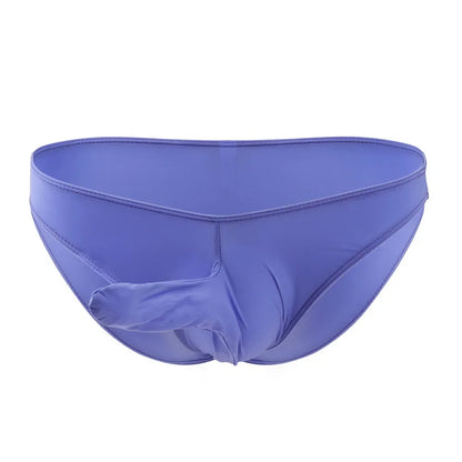 galleryman.com - Men Elephant Nose Briefs Ice Silk Translucent Underwear Purple