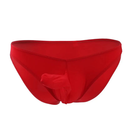 galleryman.com - Men Elephant Nose Briefs Ice Silk Translucent Underwear Red
