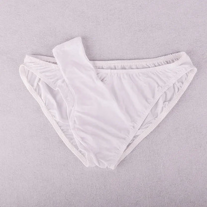 galleryman.com - Men Elephant Nose Sheath Sleeve Briefs Open & Close Styles Underwear White