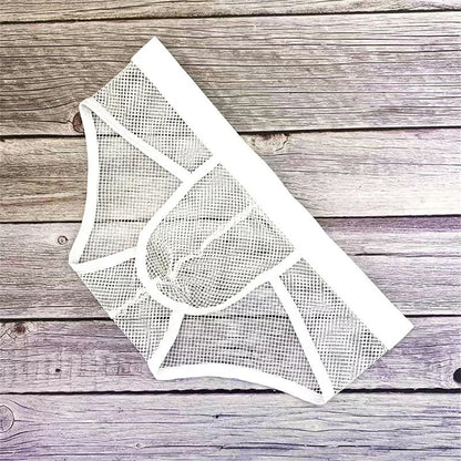 galleryman.com - Men Fishnet Briefs Breathable Underwear White