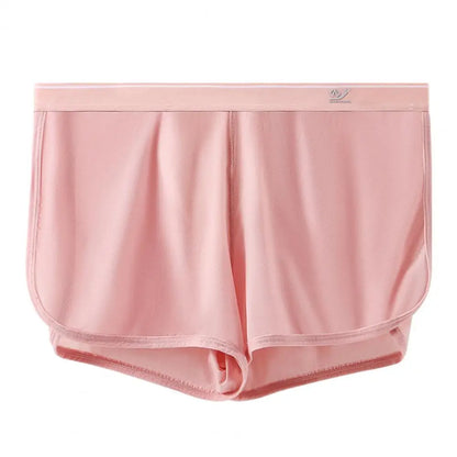galleryman.com - Men Ice Silk Boxer Shorts Loose Fit Underpants Pink