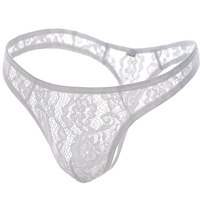 galleryman.com - Men Lace Thongs Underwear White