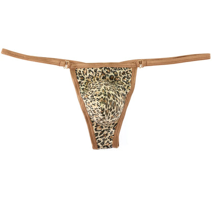 galleryman.com - Men Leopard Thong Underwear Yellow