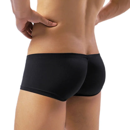 galleryman.com - Men Sexy Boxer Briefs Ice Silk Ultra-Thin Underwear Black