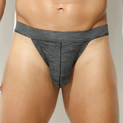 galleryman.com - Men Sexy Briefs Thong Striped Underwear Black