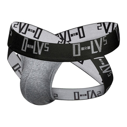 galleryman.com - Men Sexy Cross Jockstrap Underwear Gray