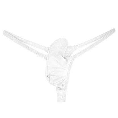 galleryman.com - Men Sexy Elephant Nose Thong Pouch Underwear White