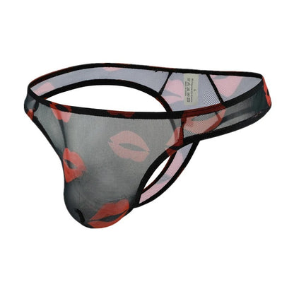 galleryman.com - Men Sexy Kisses Thongs Briefs Mesh Underwear Black