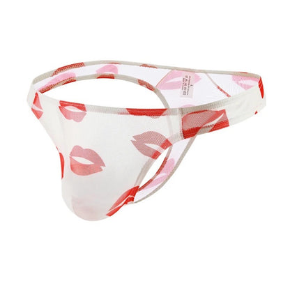 galleryman.com - Men Sexy Kisses Thongs Briefs Mesh Underwear White