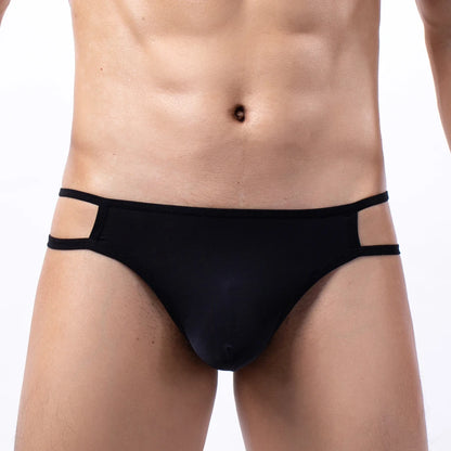 galleryman.com - Men Thong Briefs Double G-String Underwear Black