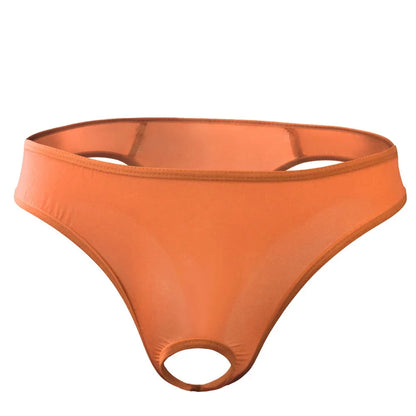 galleryman.com - Men Thong Hollow Out Front Open Hole Underwear Apricot
