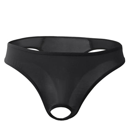 galleryman.com - Men Thong Hollow Out Front Open Hole Underwear Black
