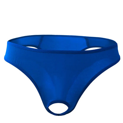 galleryman.com - Men Thong Hollow Out Front Open Hole Underwear Blue