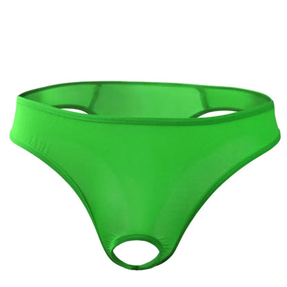 galleryman.com - Men Thong Hollow Out Front Open Hole Underwear Green