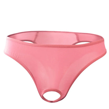 galleryman.com - Men Thong Hollow Out Front Open Hole Underwear Pink
