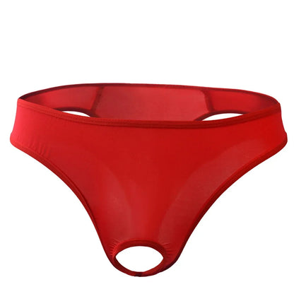 galleryman.com - Men Thong Hollow Out Front Open Hole Underwear Red
