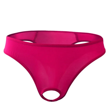 galleryman.com - Men Thong Hollow Out Front Open Hole Underwear Rose