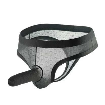 galleryman.com - Men Thongs Elephant Nose Transparent Underwear Gray