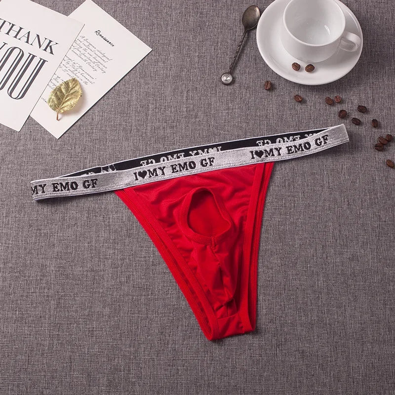 galleryman.com - Men's Briefs G-String Underwear with Banana Ring Hole Red