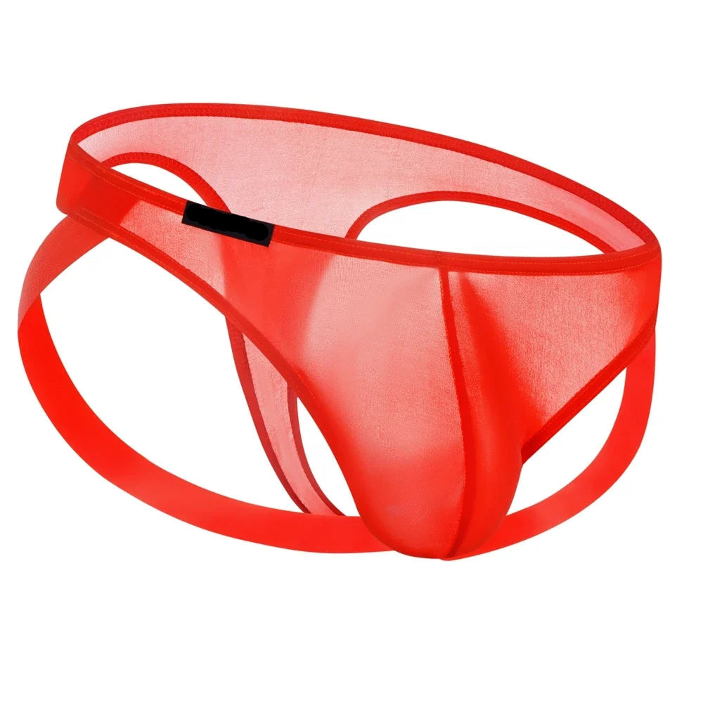 galleryman.com - Men's Briefs Jockstrap Ice Silk Ultra-thin Underwear Orange