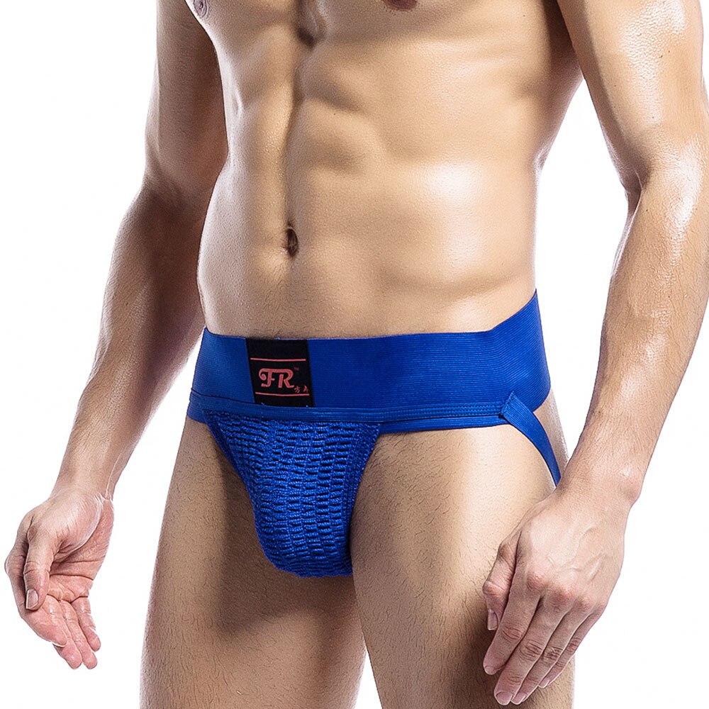 galleryman.com - Men's Stretch Mesh Jockstrap Underwear Blue