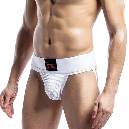 galleryman.com - Men's Stretch Mesh Jockstrap Underwear White