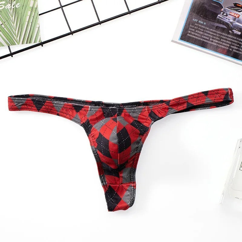 galleryman.com - Men's Thong Ice Silk U Bulge Pouch Underwear Red