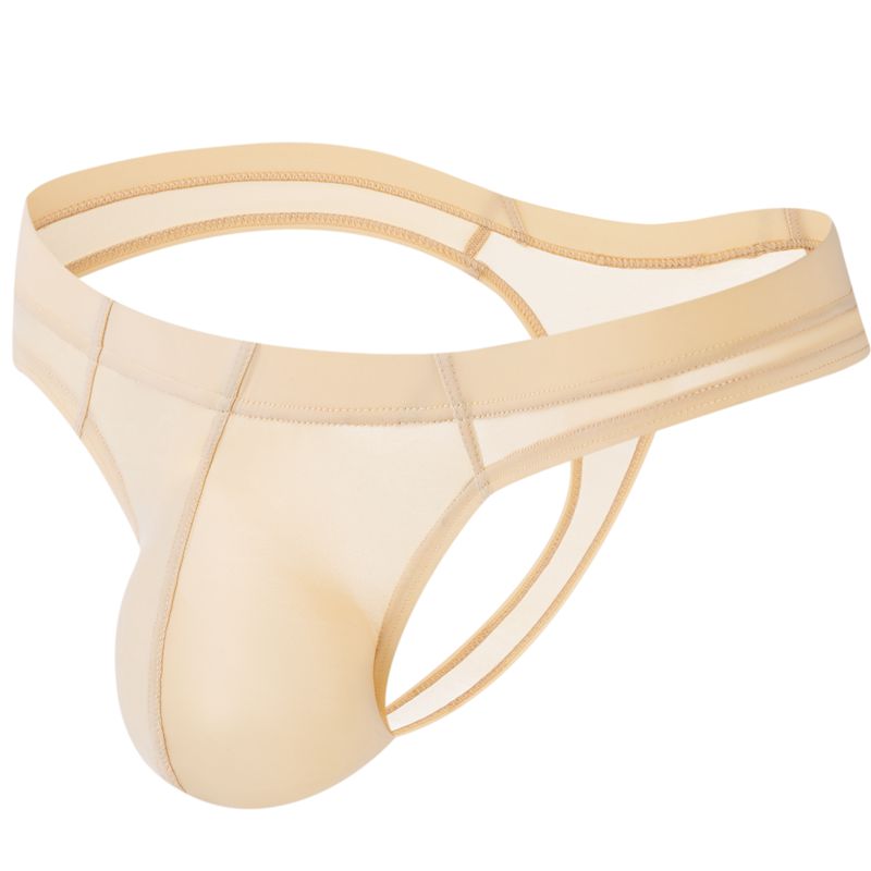 galleryman.com - Men's Translucent Ultra Thin Thong Underwear Beige